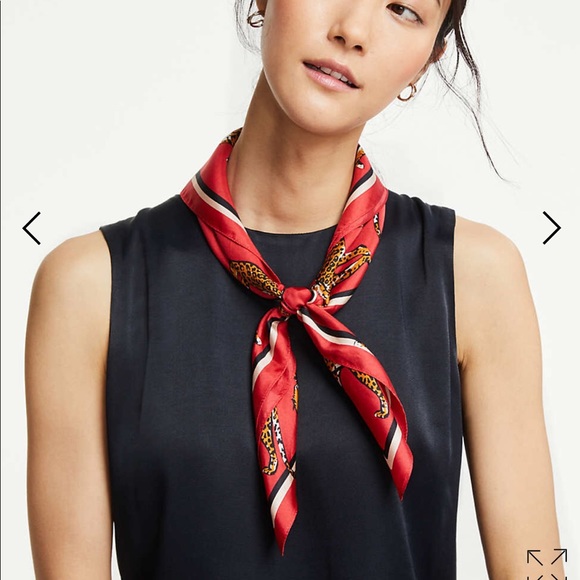 Ann Taylor Cheetah Silk Little Scarf - Picture 2 of 8